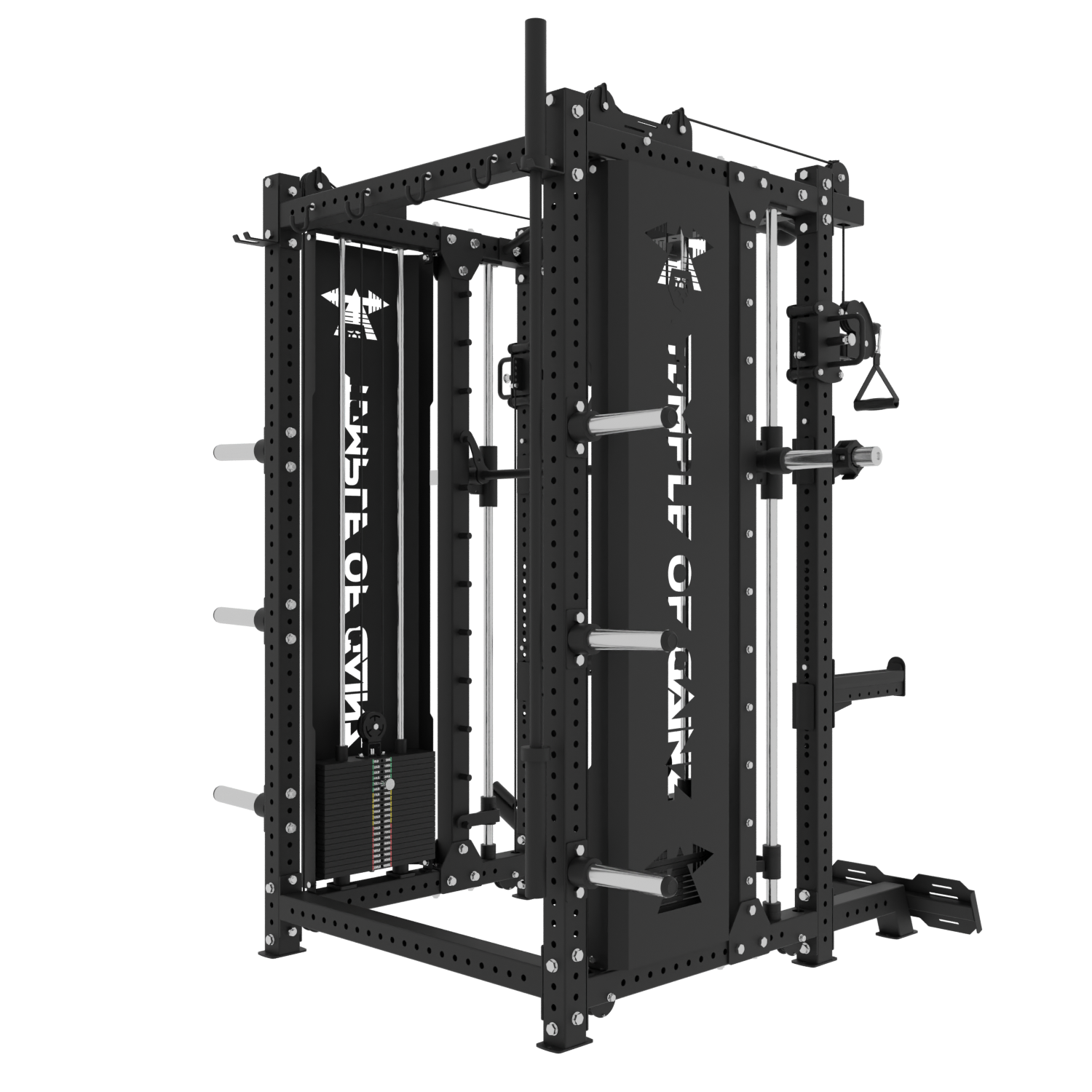 ALL-IN-ONE POWER RACK + FUNCTIONAL TRAINER + SMITH MACHINE – Temple of ...