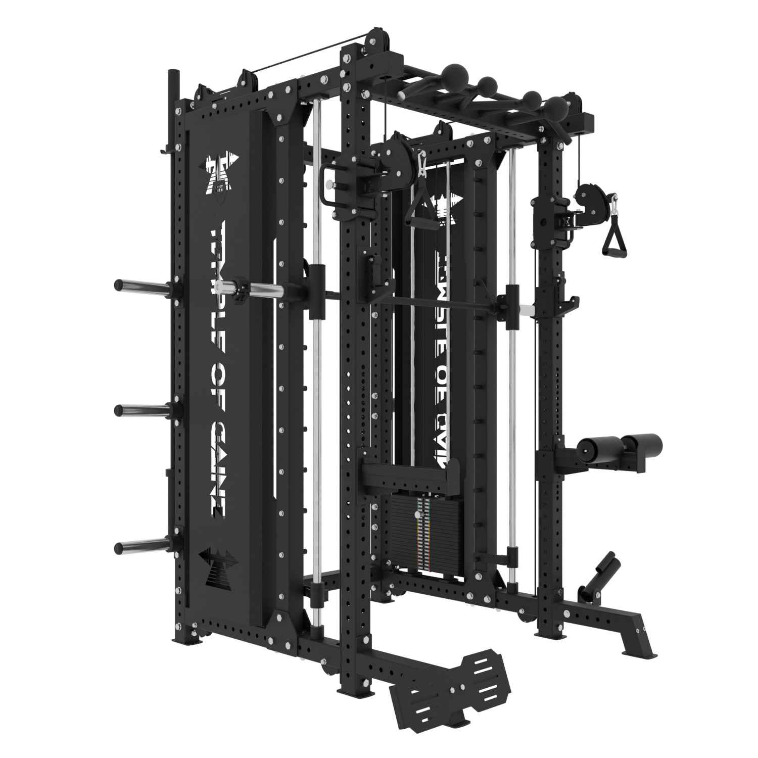 ALL-IN-ONE POWER RACK + FUNCTIONAL TRAINER + SMITH MACHINE – Temple of ... All-in-one smith machine power rack