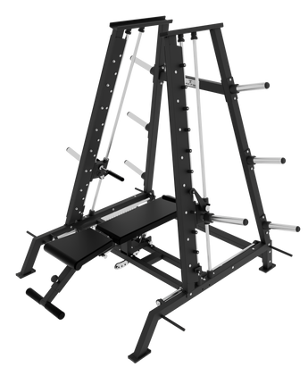 PLATE-LOADED ADJUSTABLE FID CONVERGING SMITH MACHINE BENCH PRESS VERSION 3