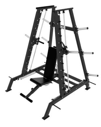 PLATE-LOADED ADJUSTABLE FID CONVERGING SMITH MACHINE BENCH PRESS VERSION 3