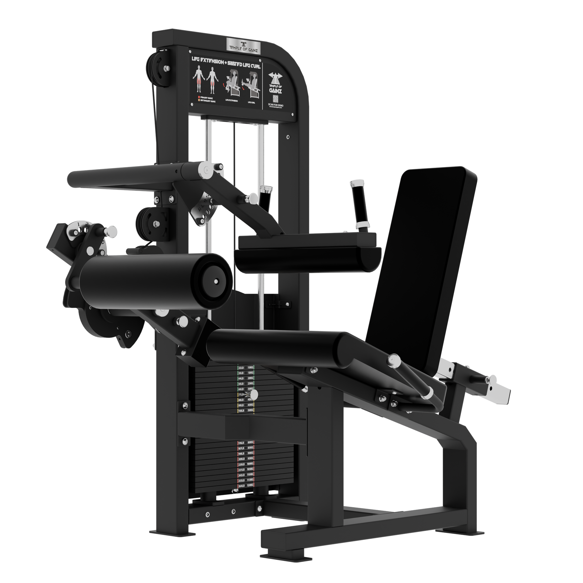 SELECTORIZED LEG EXTENSION + SEATED LEG CURL VERSION 3 – Temple of