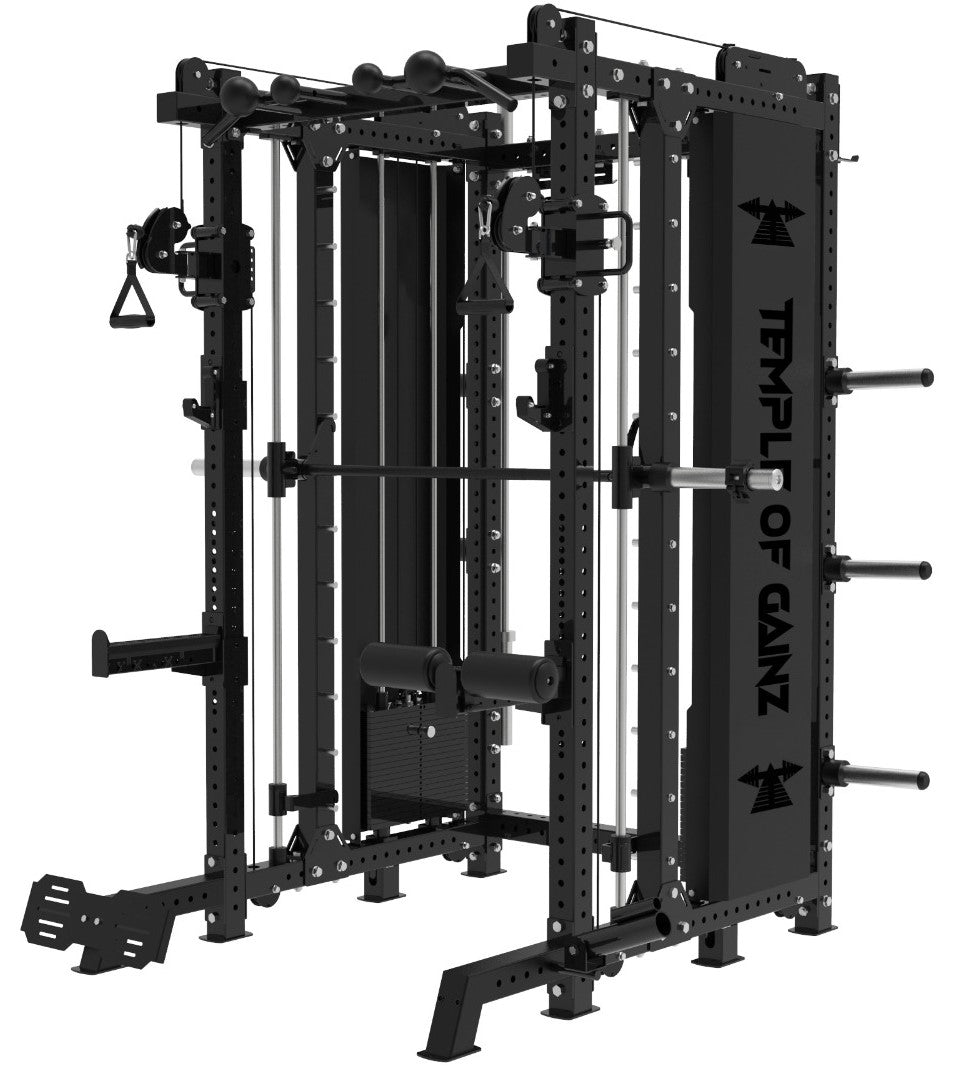 ALL-IN-ONE POWER RACK + FUNCTIONAL TRAINER + SMITH MACHINE – Temple of ...