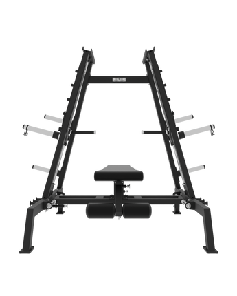 PLATE-LOADED ADJUSTABLE F.I.D. CONVERGING BENCH PRESS SMITH MACHINE