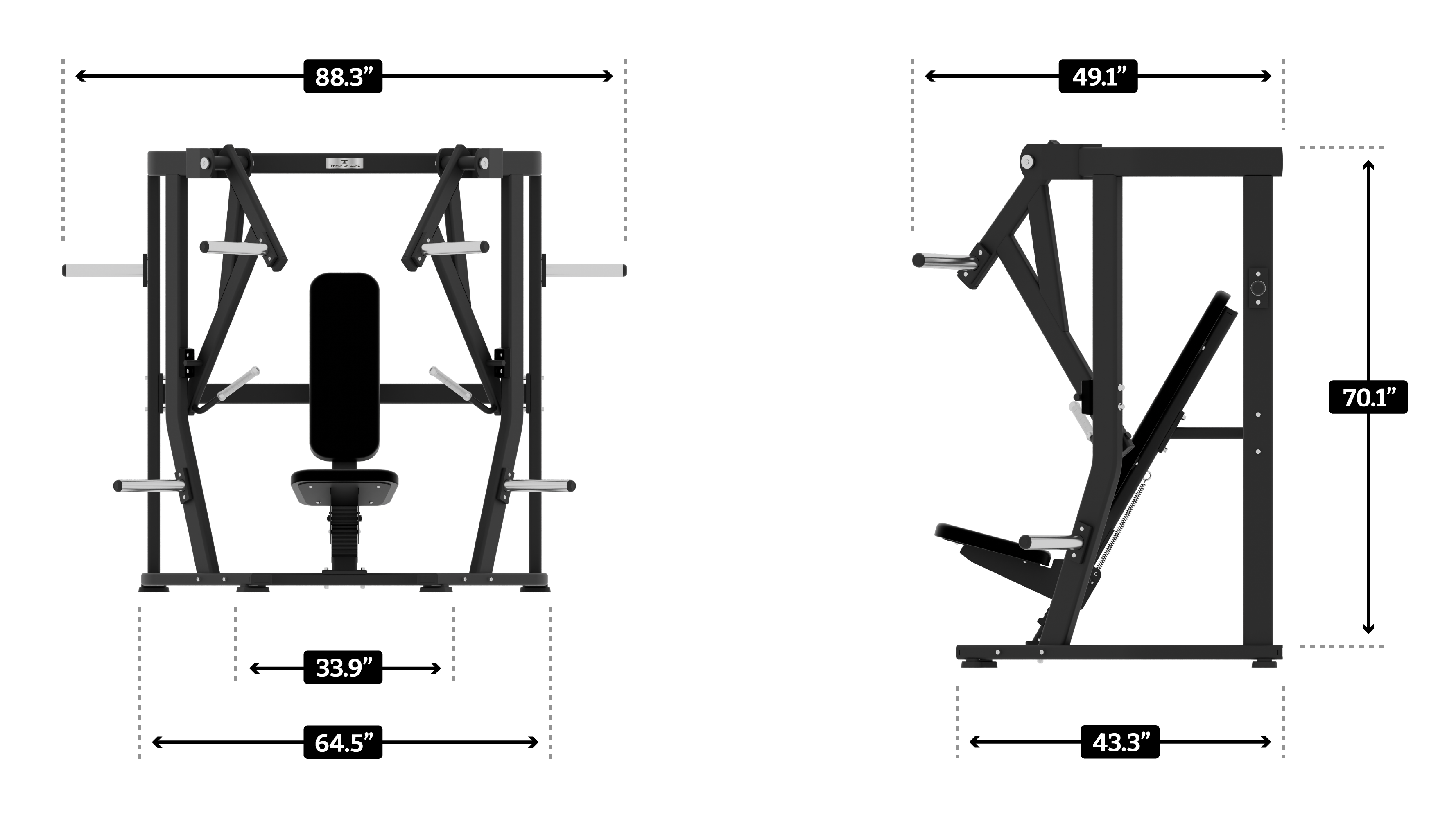 Iso Machine Wide PLATE-LOADED ISO-LATERAL WIDE CHEST PRESS MACHINE – Temple of Gainz