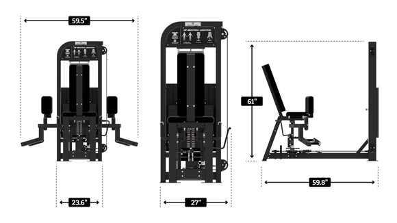 SELECTORIZED HIP ABDUCTION + ADDUCTION (INNER/OUTER THIGH) MACHINE VER ...