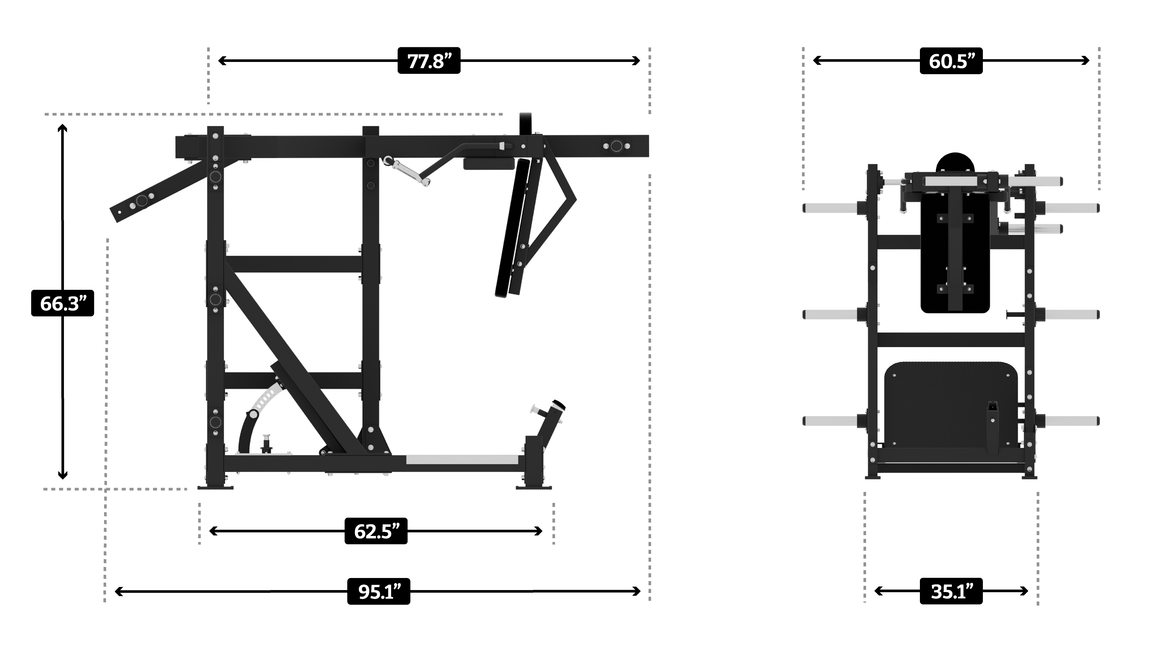 Small Pendulum Squat Racks PLATE-LOADED ADJUSTABLE PENDULUM SQUAT MACHINE VERSION 3.1 – Temple of ...